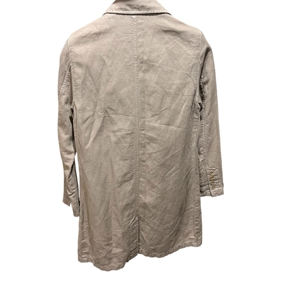 Zadig & Voltaire Men’s Tan Linen Blend Trench Style Coat - Picture 6 of 13
